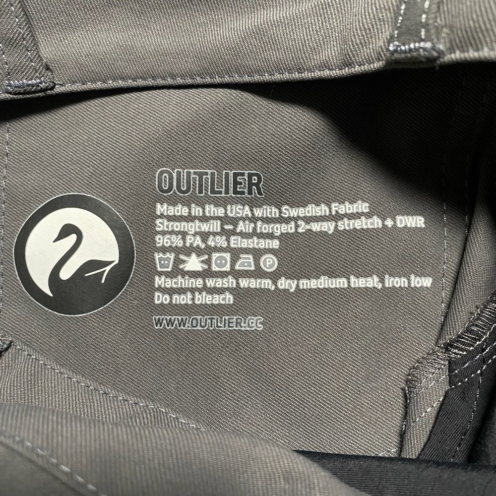 Outlier Bombtwill Bomb Dungarees Pants 28 (29x33) Mens 5 Pocket Gray USA - Picture 10 of 10